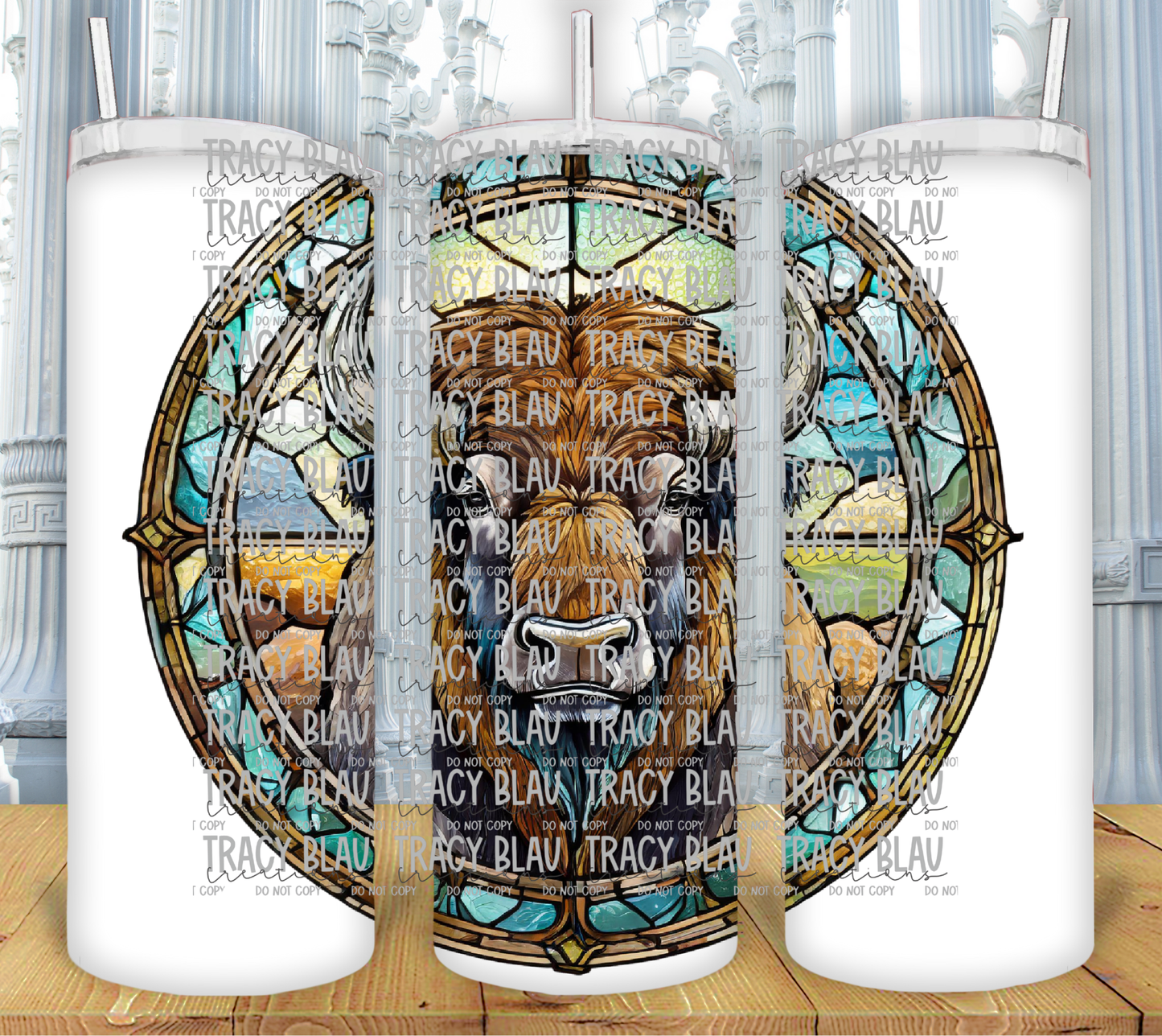 STAINED GLASS: HIGHLAND COW 1-02