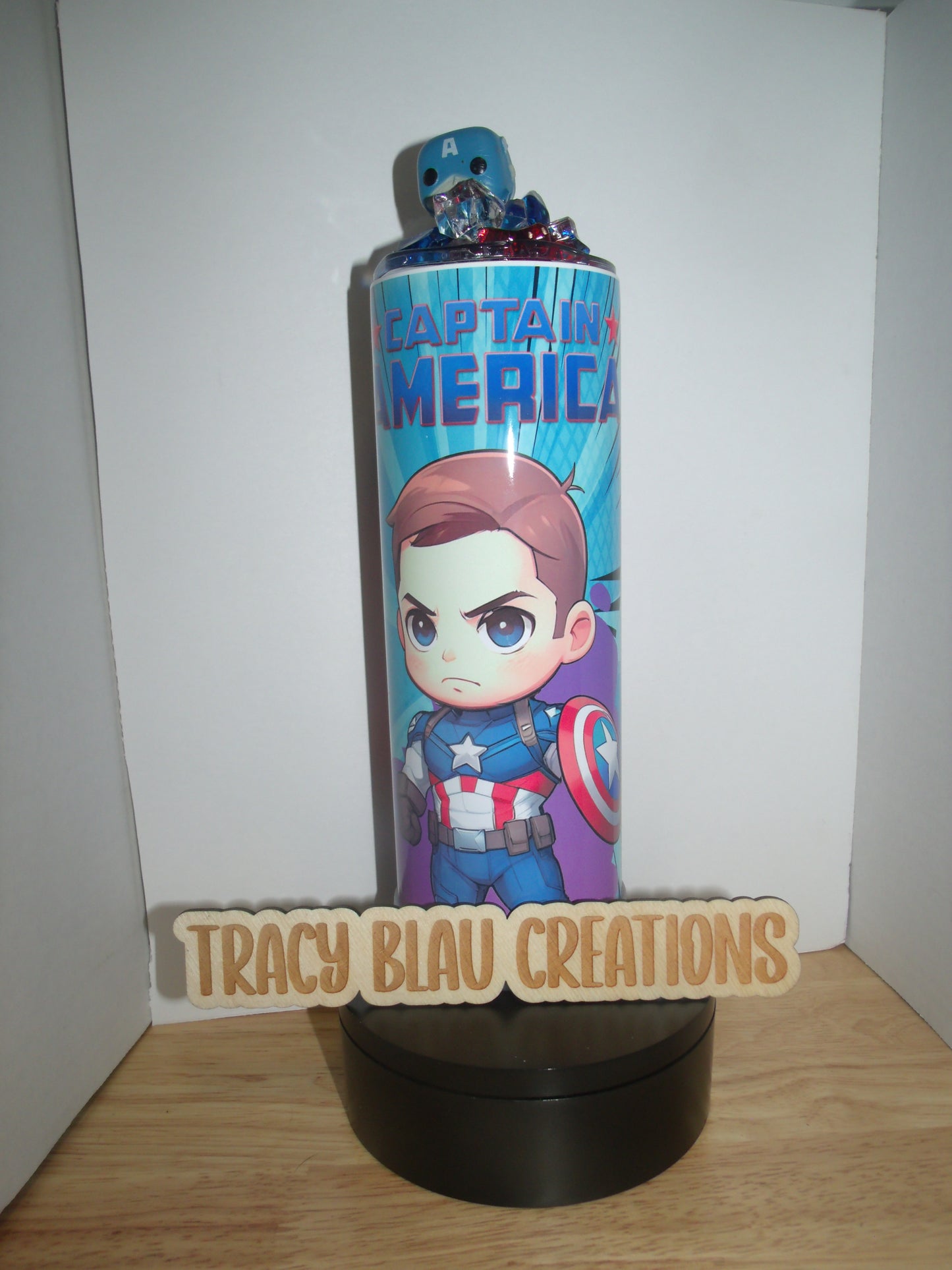 CUSTOM LID CAPT AMERICA