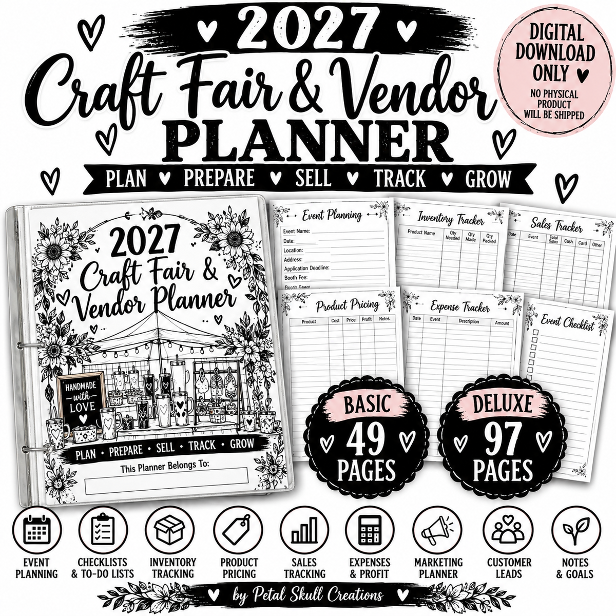 Craft Fair & Vendor Planner Deluxe (THIS IS A DIGITAL FILE)