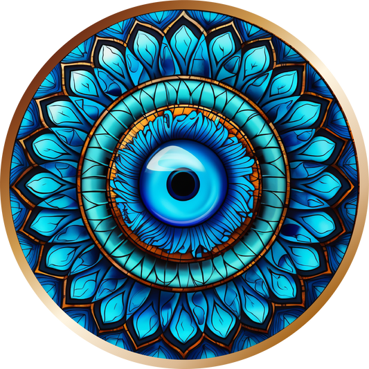 STAINED GLASS EVIL EYE
