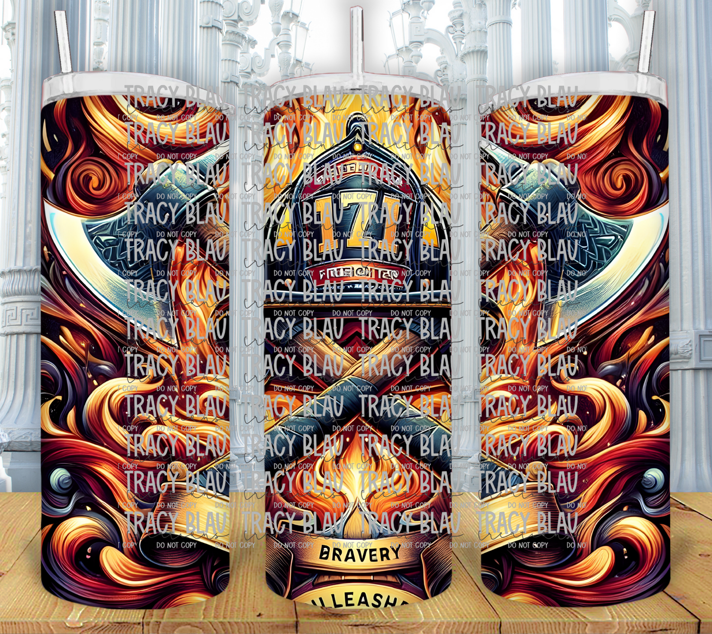 FIREFIGHTER AXE AND HELMET