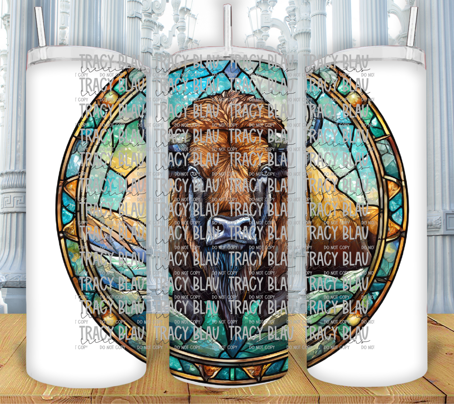 STAINED GLASS: HIGHLAND COW 1-04