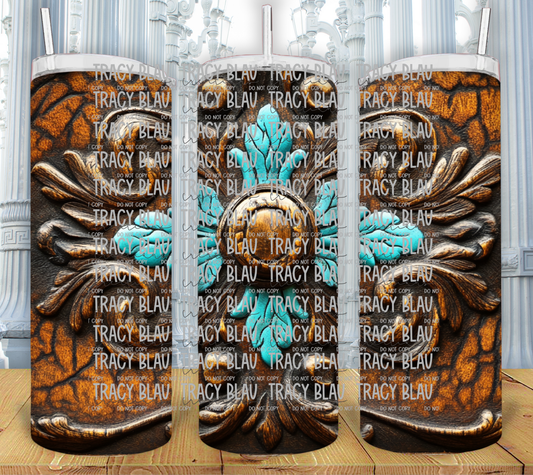TOOLED LEATHER TURQUOISE
