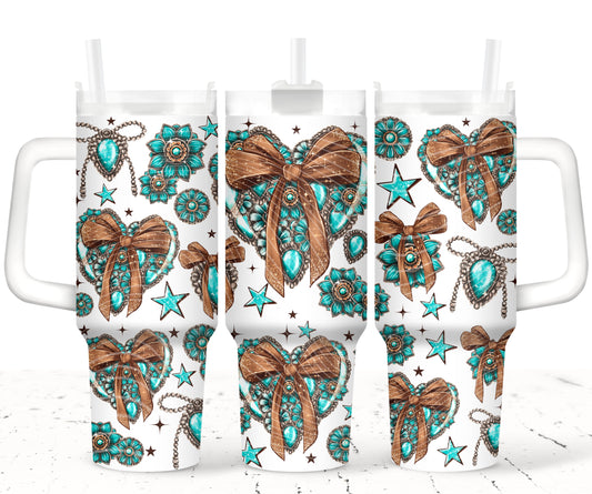 JANUARY 2025: 40 OZ TURQUOISE CONCHOS HEART SET