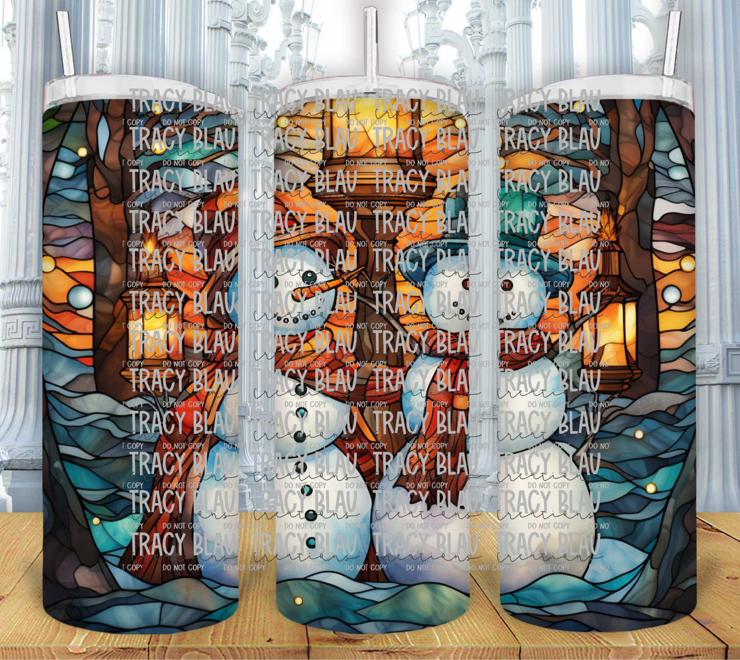 STAINED GLASS: SNOWMAN 1