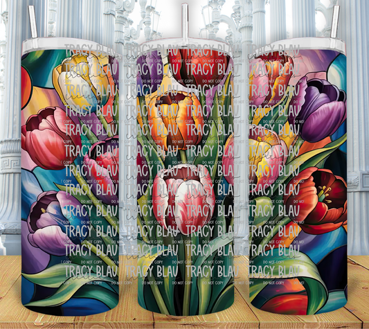 STAINED GLASS: TULIPS