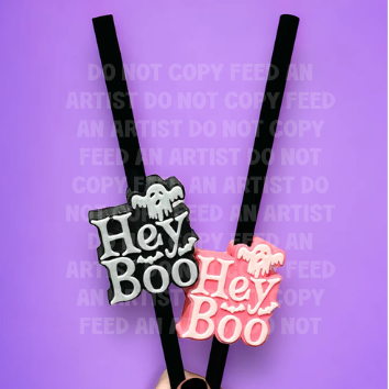 3D STRAW TOPPER: HEY BOO
