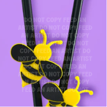 3D STRAW TOPPERS BUMBLE BEE