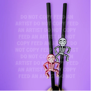 3D STRAW TOPPER: DANCING SKELETON