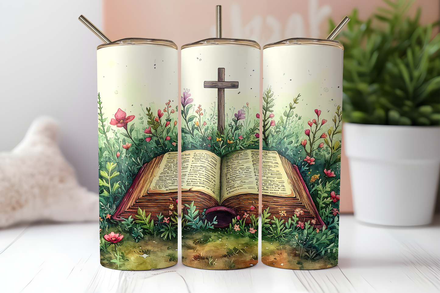 FLORAL BIBLE CROSS 2