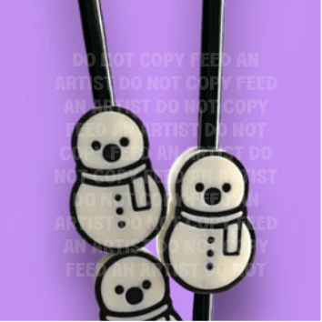 3D STRAW TOPPER: SNOWMAN