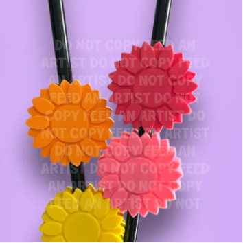 3D SUNFLOWER STRAW TOPPERS