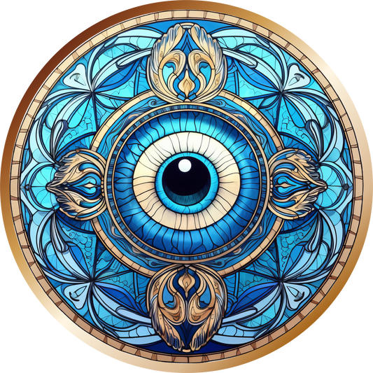 STAINED GLASS EVIL EYE 3