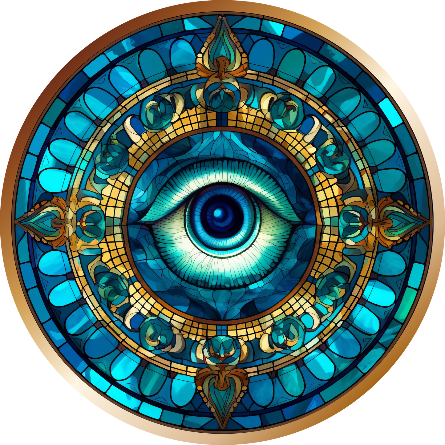 STAINED GLASS EVIL EYE 6